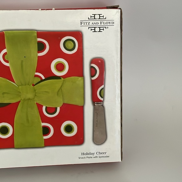 Fitz And Floyd Holiday Cheer Snack Plate & Spreader Macy’s Exclusive 🎁 🆕️ - Picture 7 of 17